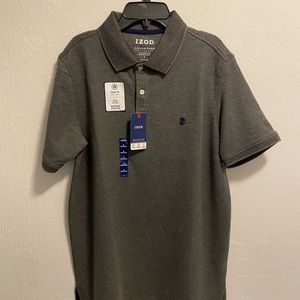 Izod Advantage Performance Natural Stretch Heather Gray Polo Size Small